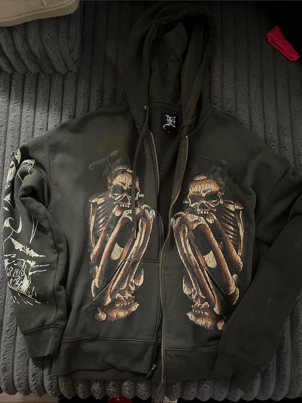 Men’s Ed Hardy Skull Zip-Up Hoodie Jacket